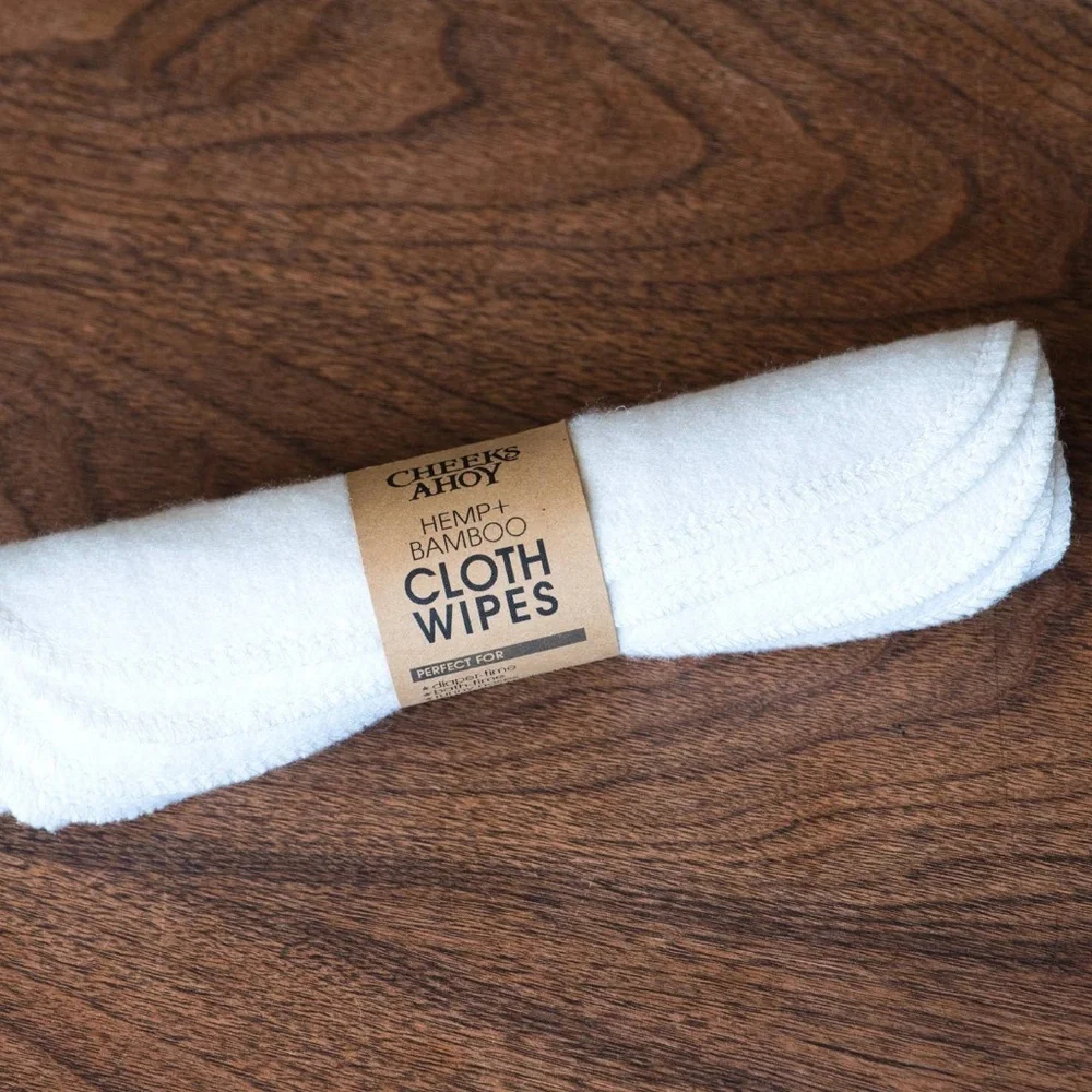 (NWT) Cheeks Ahoy Hemp+Bamboo Cloth Wipes